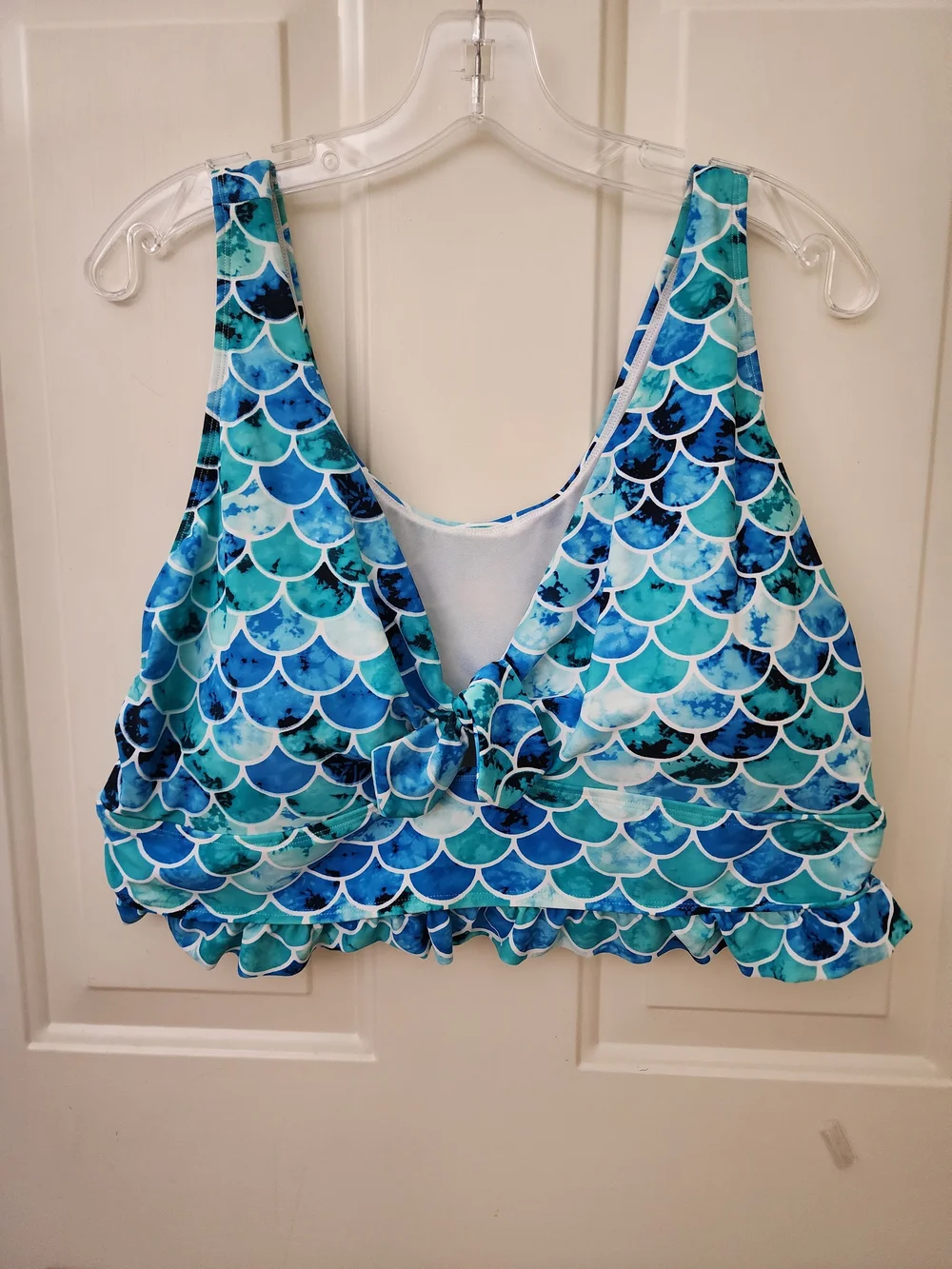Torrid Blue Teal Mermaid Scale Swimsuit Top 3